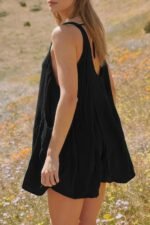 U Neck Backless Sleeveless Mini Pocket Dress - Image 3