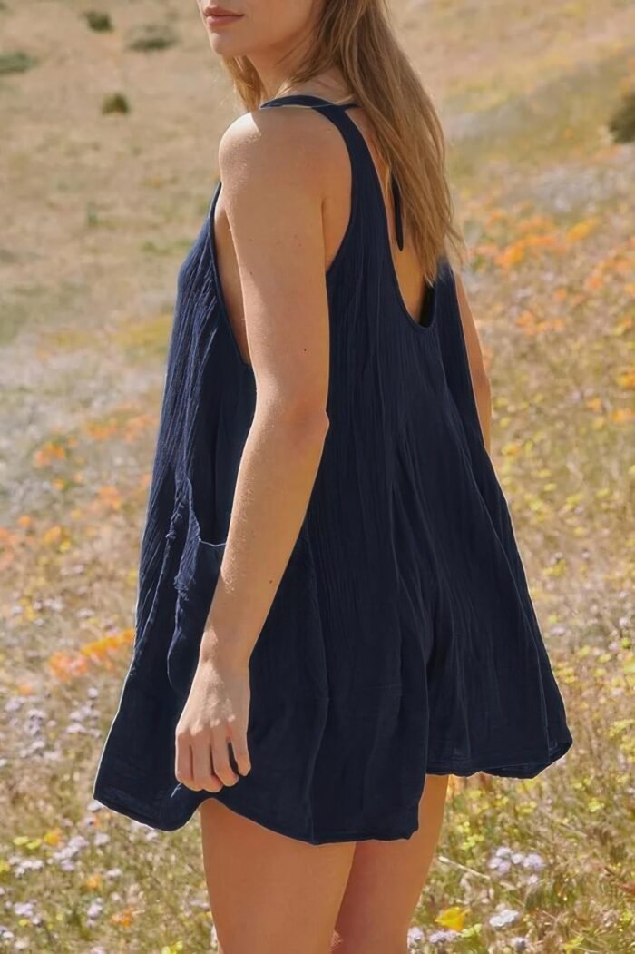 U neck backless sleeveless mini pocket dress - image 13