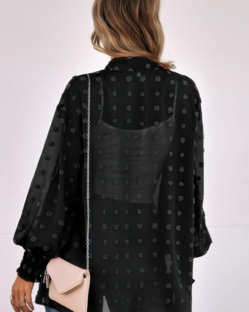 polka dot kimono loose front open top