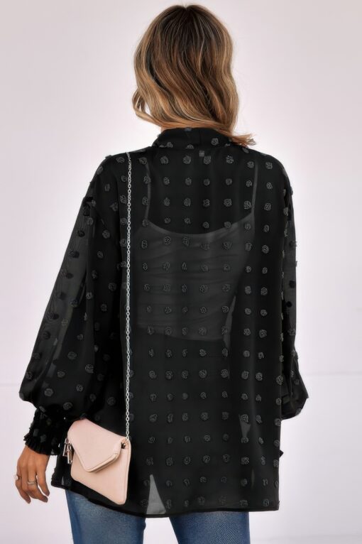 Polka Dot Kimono Loose Front Open Top - Image 9
