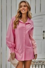 Color Block Button Down Cuffed Sleeves Blouse - Image 2