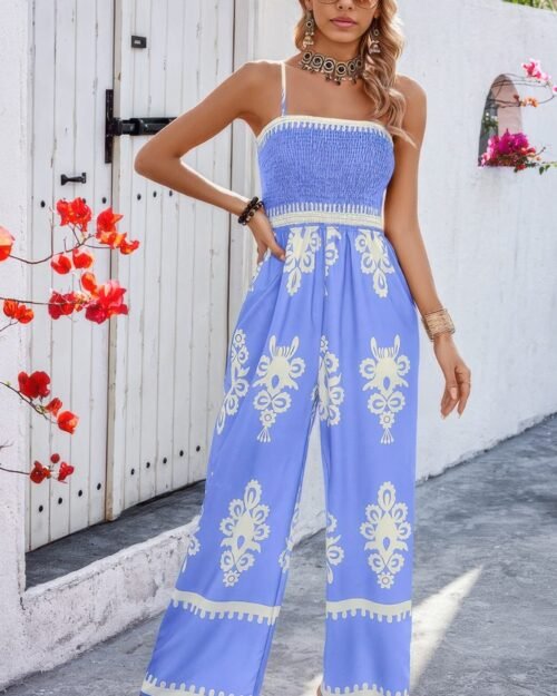 geo print jumpsuit for women