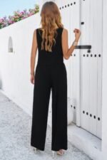 Two Pieces Square Neck Sleeveless Solid Sets - Image 3