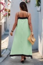 Plus Colorblock Spaghetti Strap A Line Dress - Image 7
