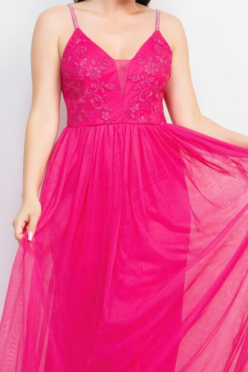 Glittered Straps Mesh Tulle Maxi Dress - Image 12