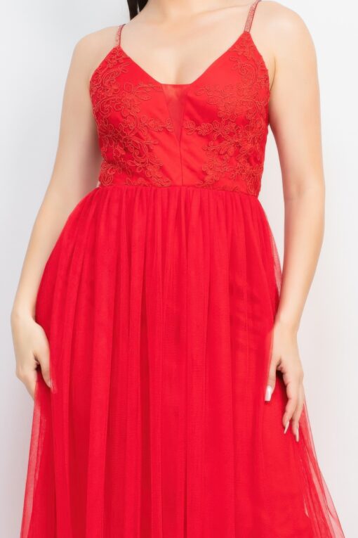 Glittered Straps Mesh Tulle Maxi Dress - Image 17