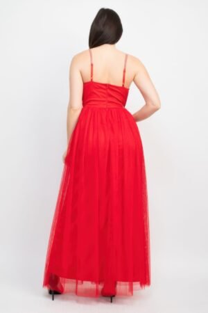 Glittered Straps Mesh Tulle Maxi Dress Glittered Straps Mesh Tulle Maxi Dress