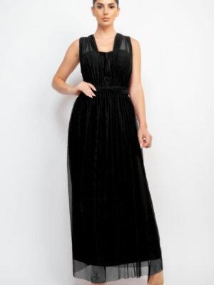 A-line Mesh Convertible Maxi Dress
