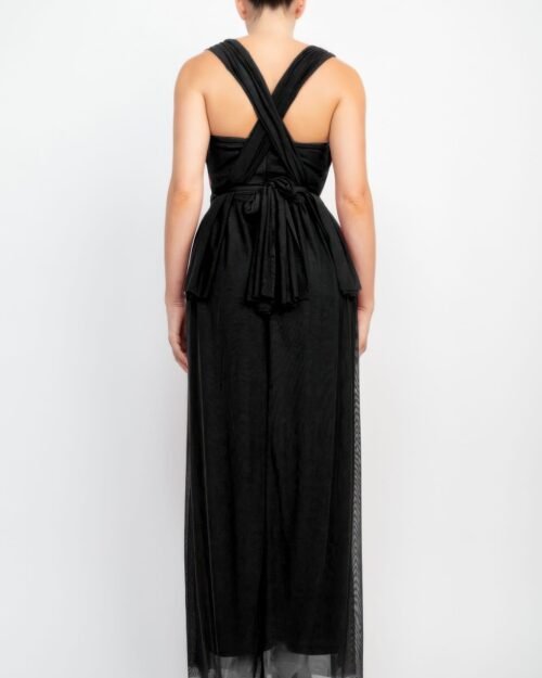 a-line mesh convertible maxi dress