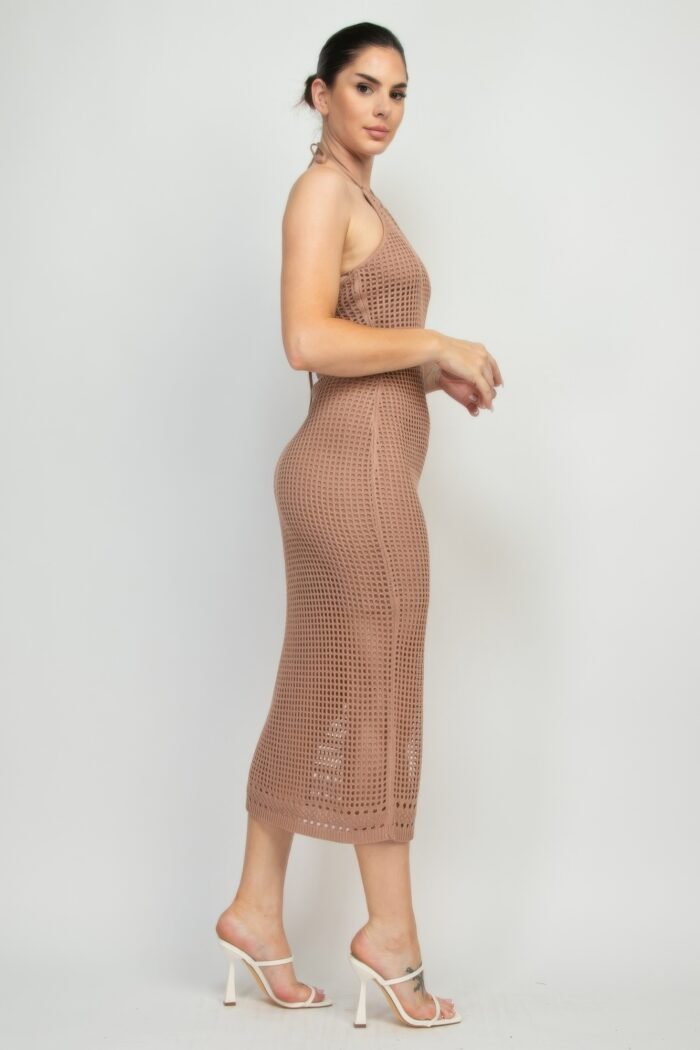 Halter Neck Open-back Midi Dress - Image 2