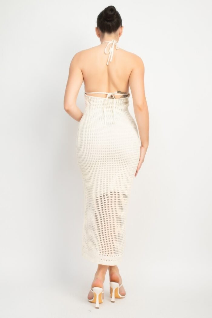 Halter Neck Open-back Midi Dress - Image 8
