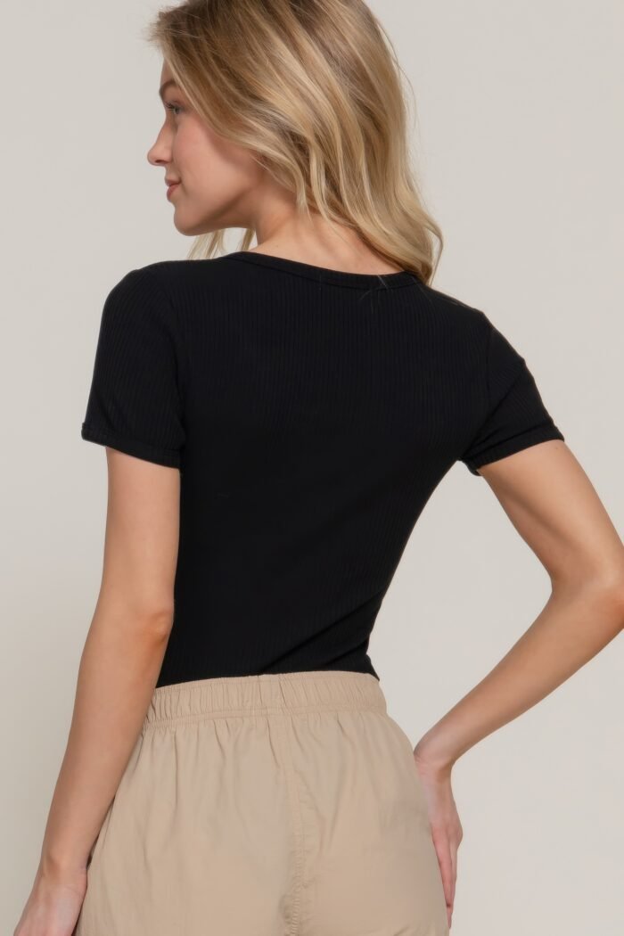 Short slv snap button rib bodysuit - image 20