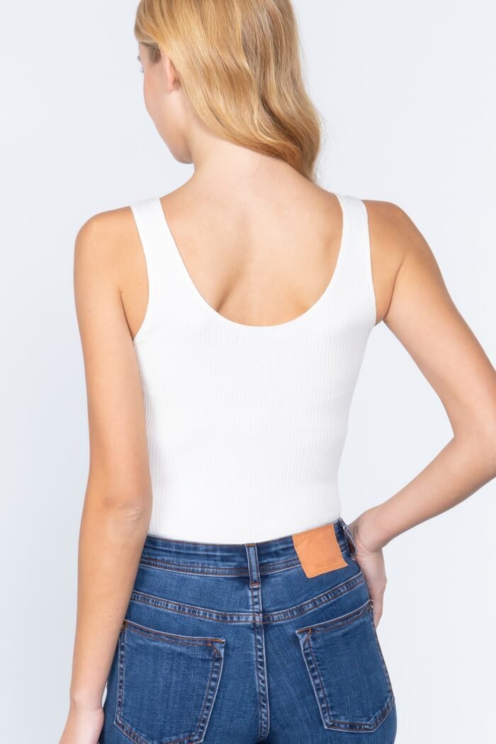 Sleeveless henley rib knit bodysuit - image 5