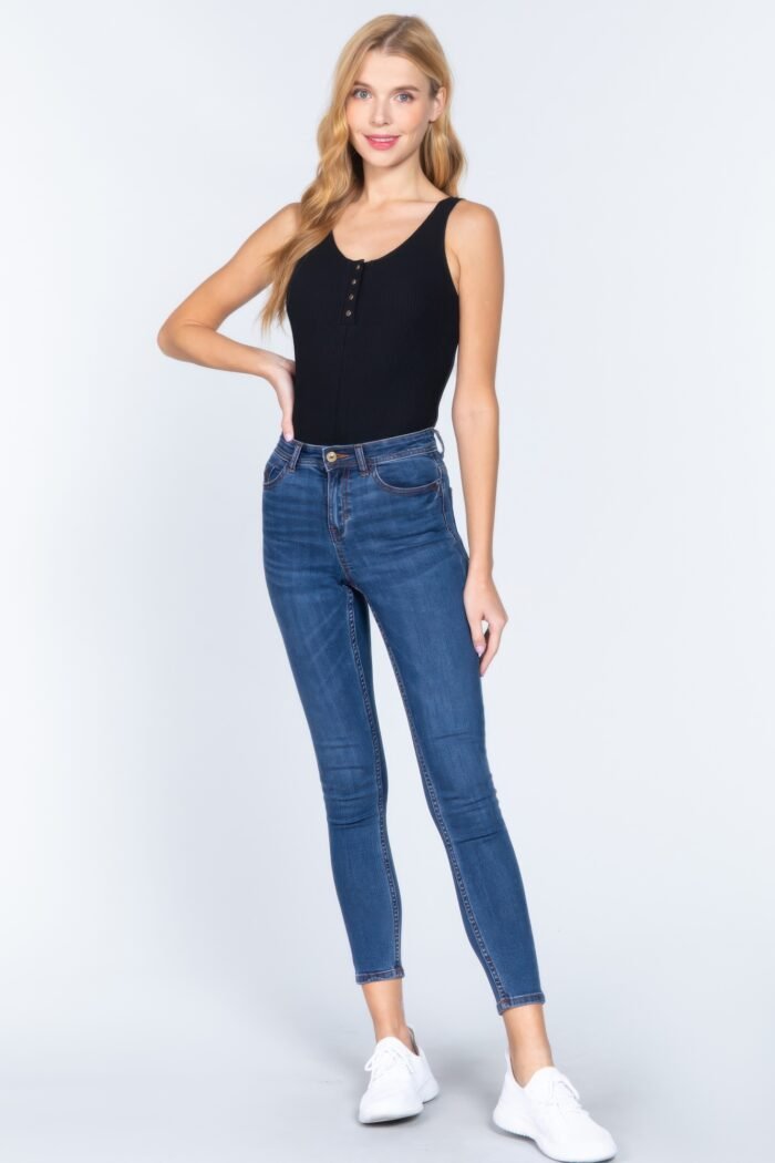 Sleeveless henley rib knit bodysuit - image 27