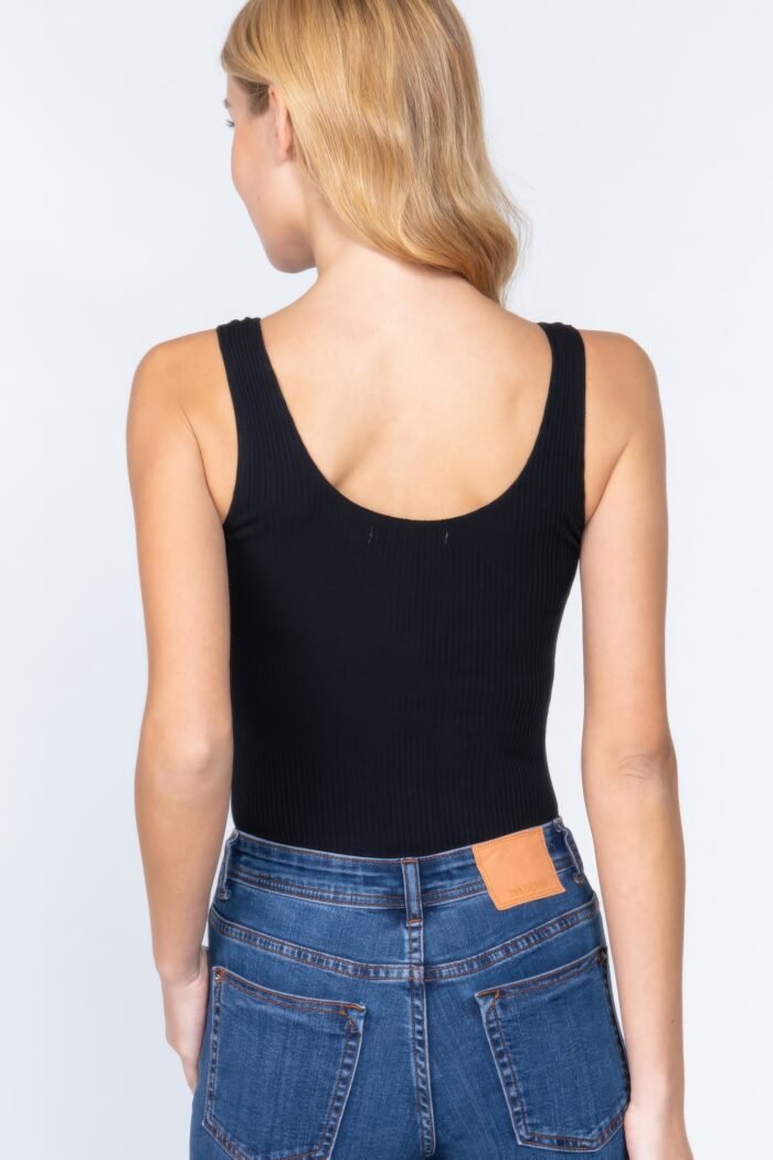 Sleeveless henley rib knit bodysuit - image 30