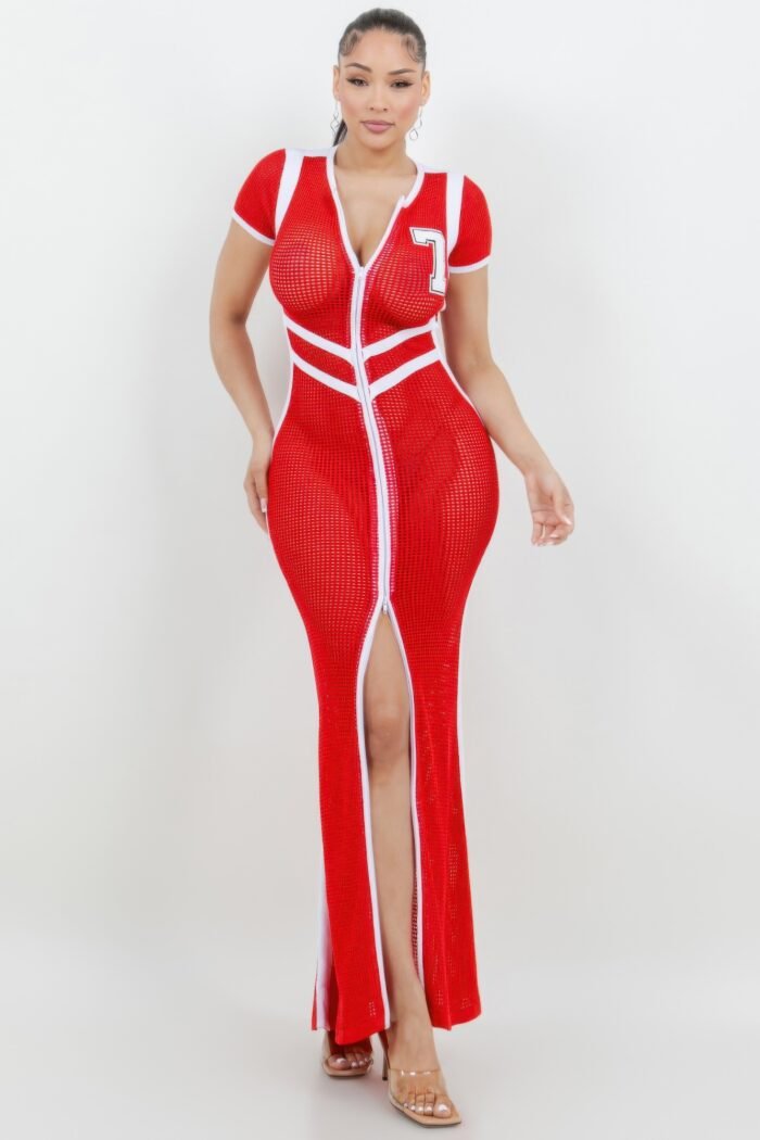 Netting 2 way front zipper maxi dress - image 7