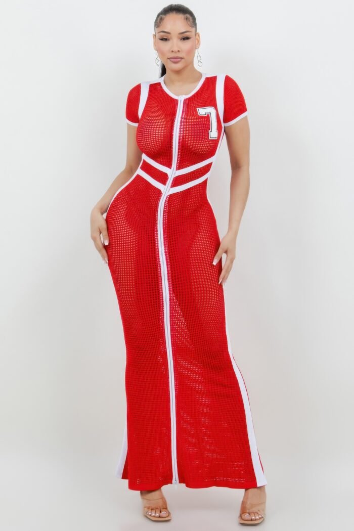 Netting 2 way front zipper maxi dress - image 8