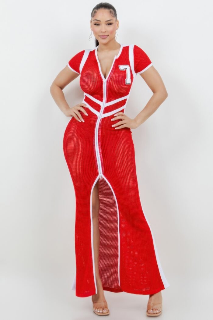 Netting 2 way front zipper maxi dress - image 9