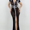 Netting 2 Way Front Zipper Maxi Dress