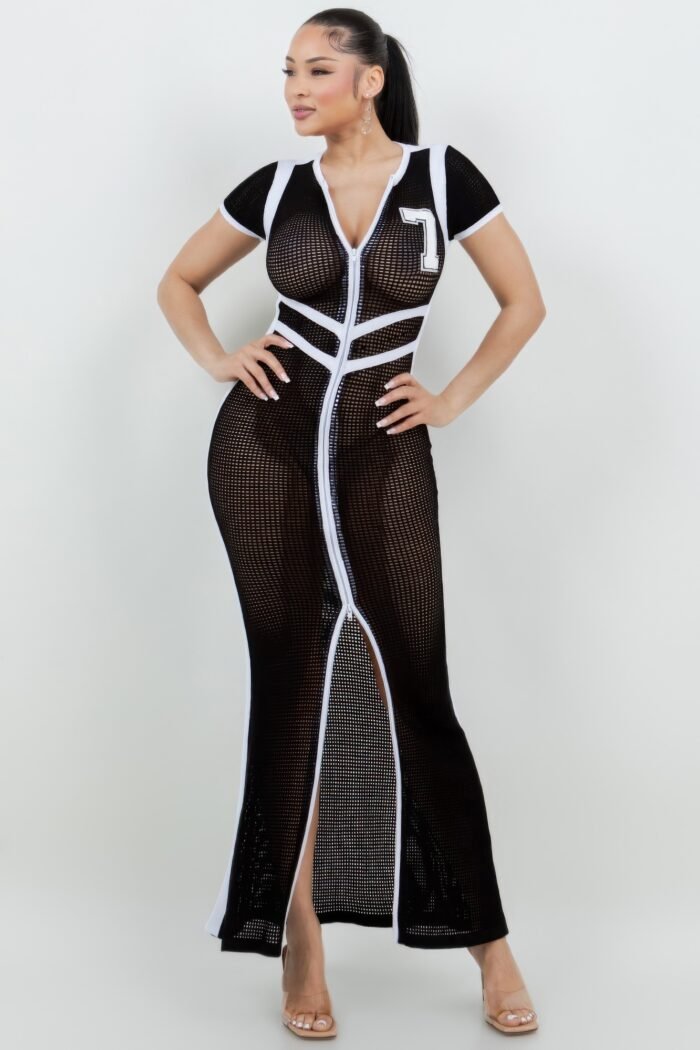 Netting 2 way front zipper maxi dress - image 3