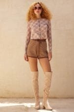 Striped Knit Wide-leg Drawstring Sweater Shorts