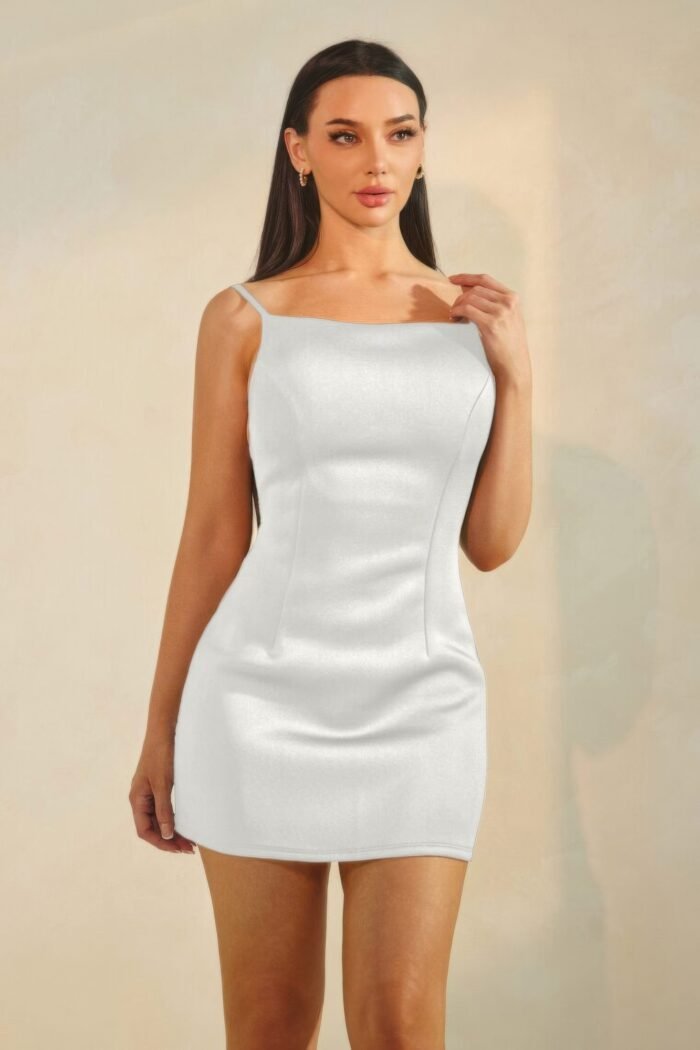 Structured knit bodycon mini dress - image 1