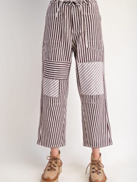 Striped Washed Twill Pants