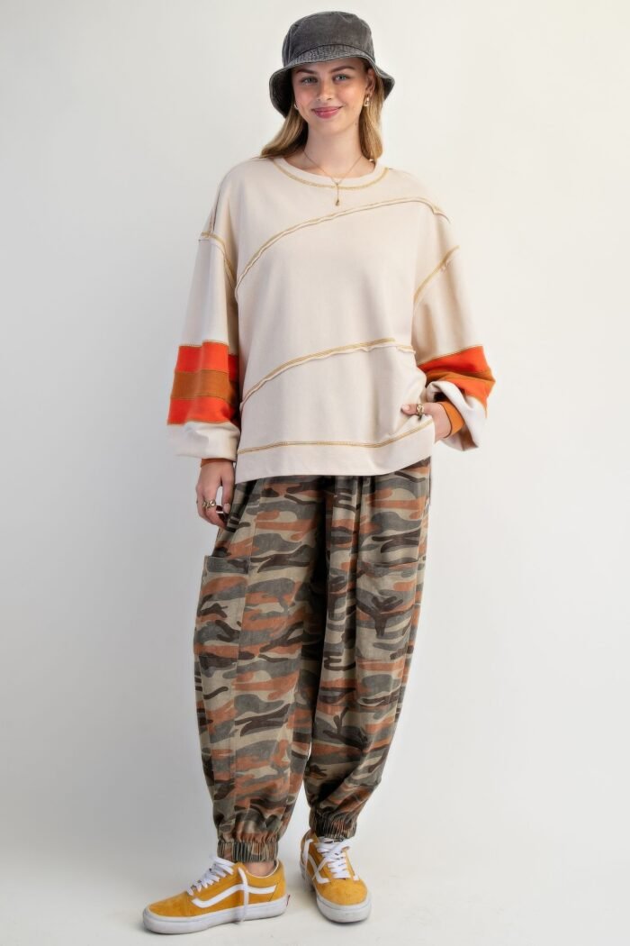 Color Mix Embroidered Washed Pullover - Image 9