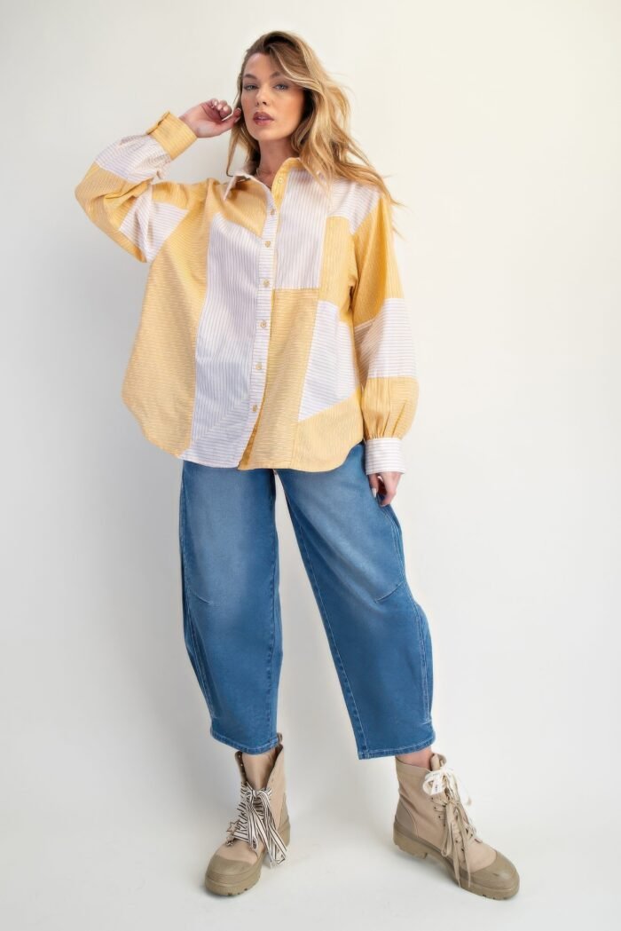 Stripe Mix Button Down Shirt - Image 7