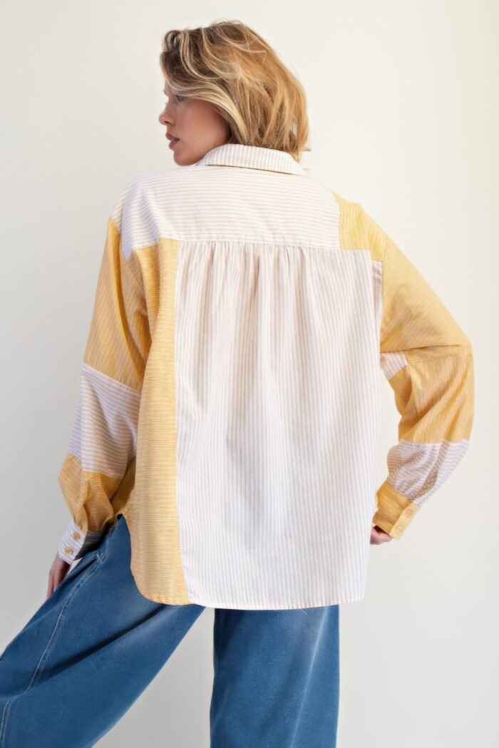 Stripe Mix Button Down Shirt - Image 10
