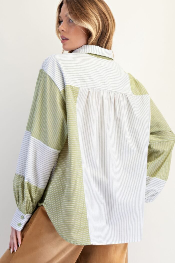 Stripe Mix Button Down Shirt - Image 5