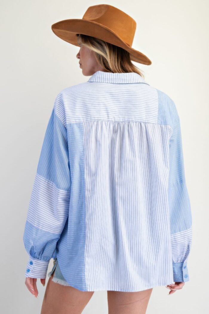 Stripe Mix Button Down Shirt - Image 15