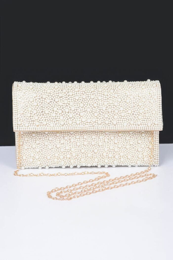 Faux pearl party clutch - image 1