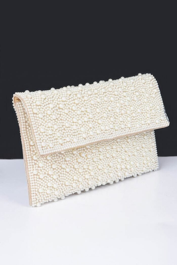 Faux pearl party clutch - image 2