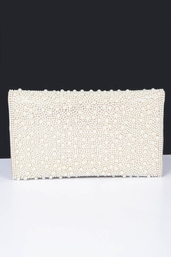 Faux pearl party clutch - image 3