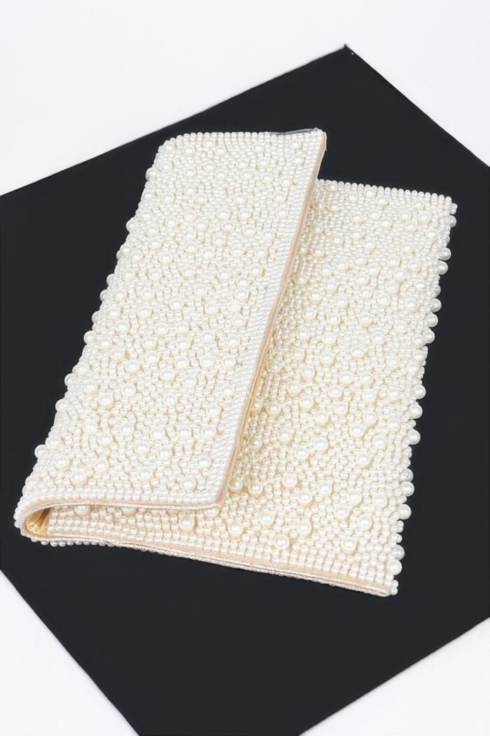 Faux pearl party clutch - image 4