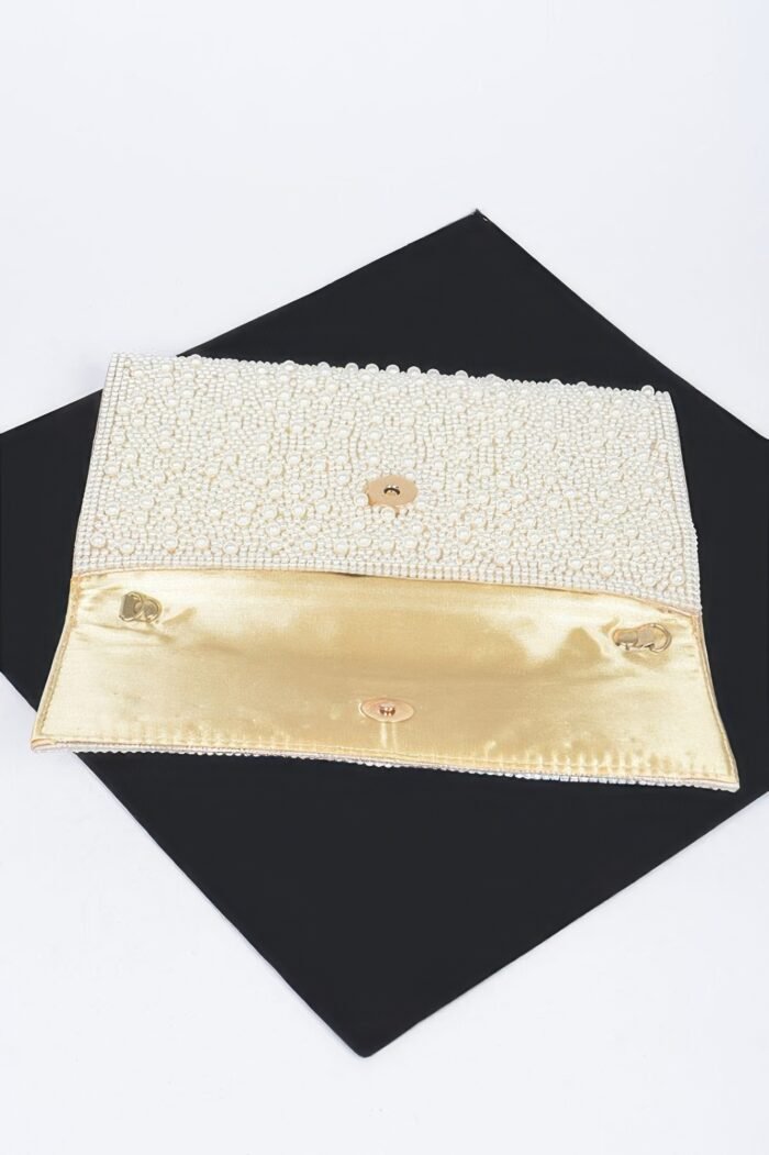 Faux pearl party clutch - image 5