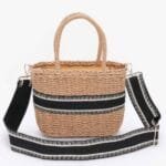 Faux Straw Small Tote Bag