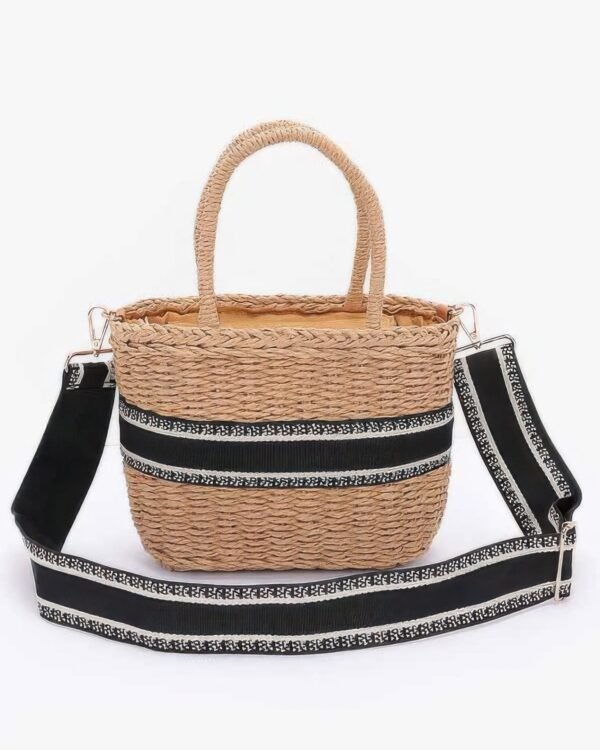 Faux Straw Small Tote Bag