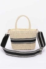 Faux Straw Small Tote Bag