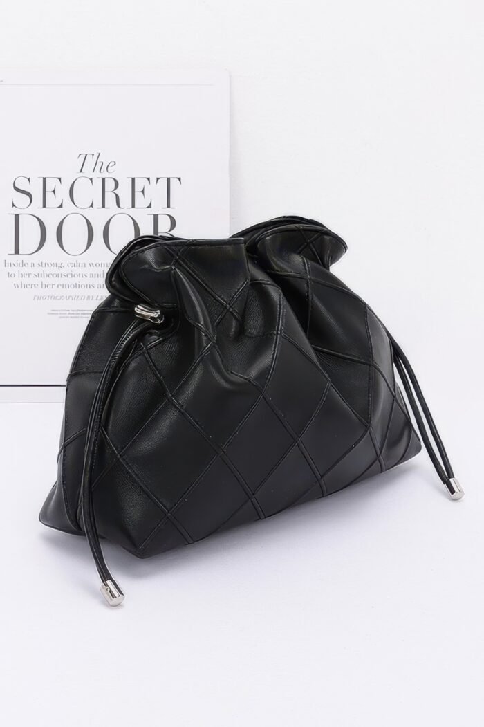 Quilted faux leather bucket crossbody bag - image 2