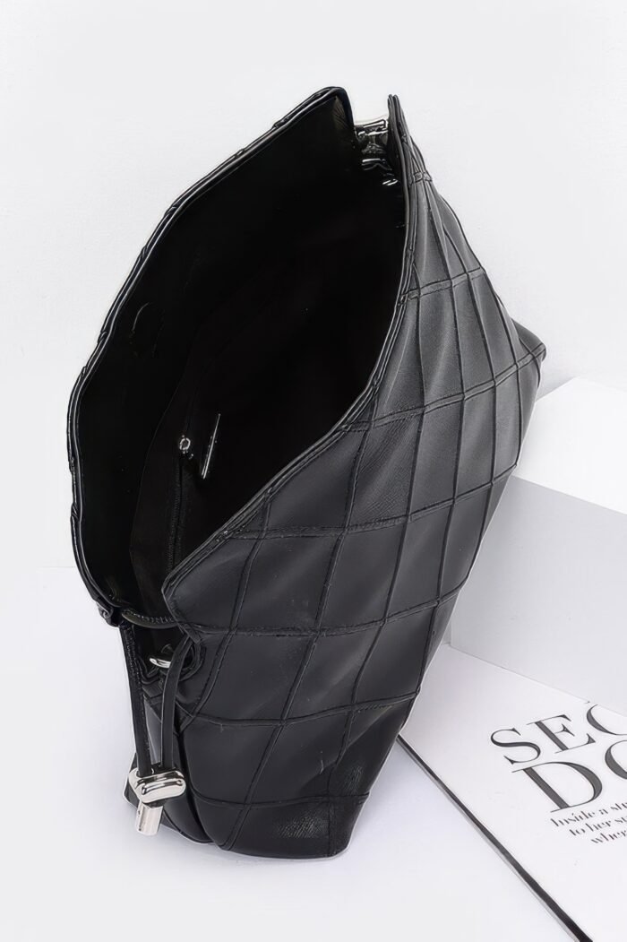 Quilted faux leather bucket crossbody bag - image 3