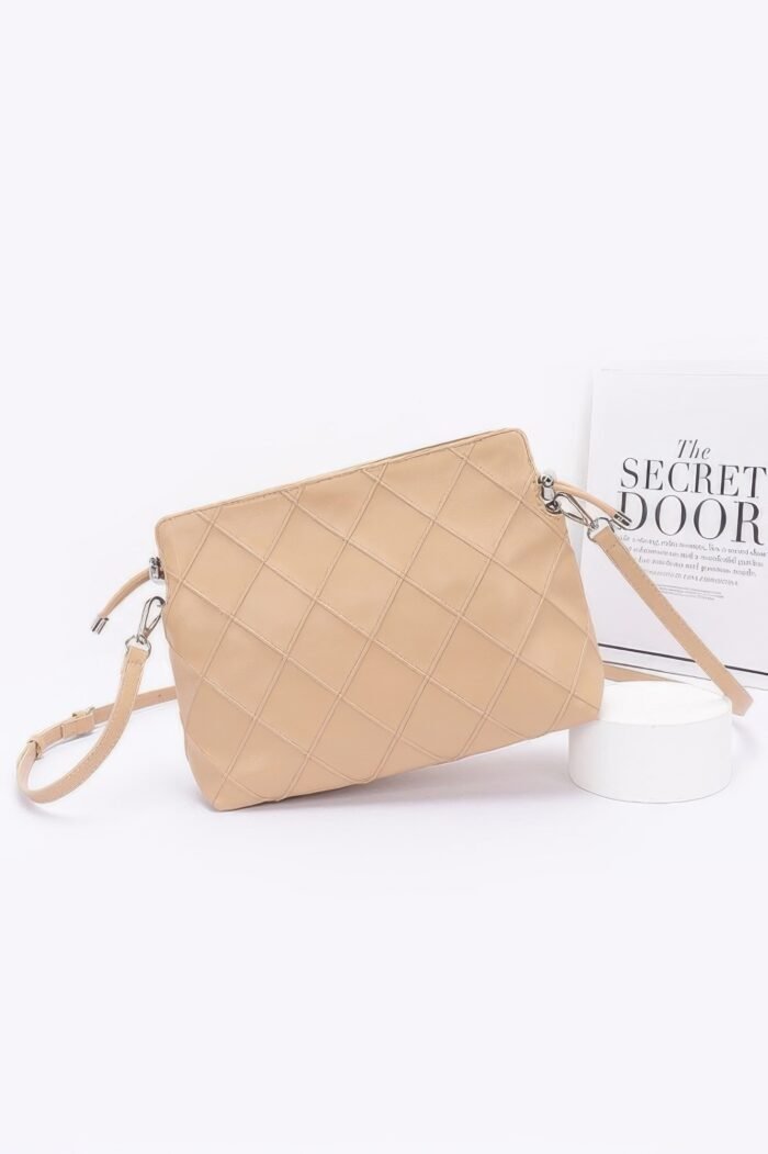 Quilted faux leather bucket crossbody bag - image 4