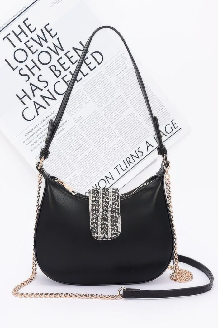 Faux leather hobo bag - image 1
