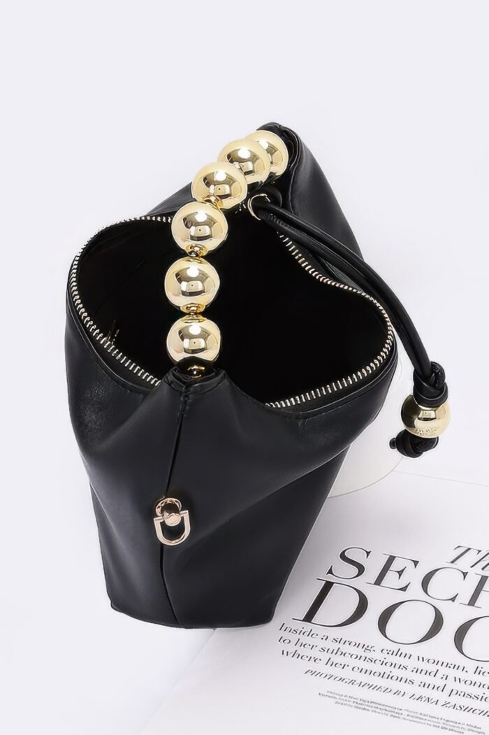 Faux leather ccb ball handle bag - image 4
