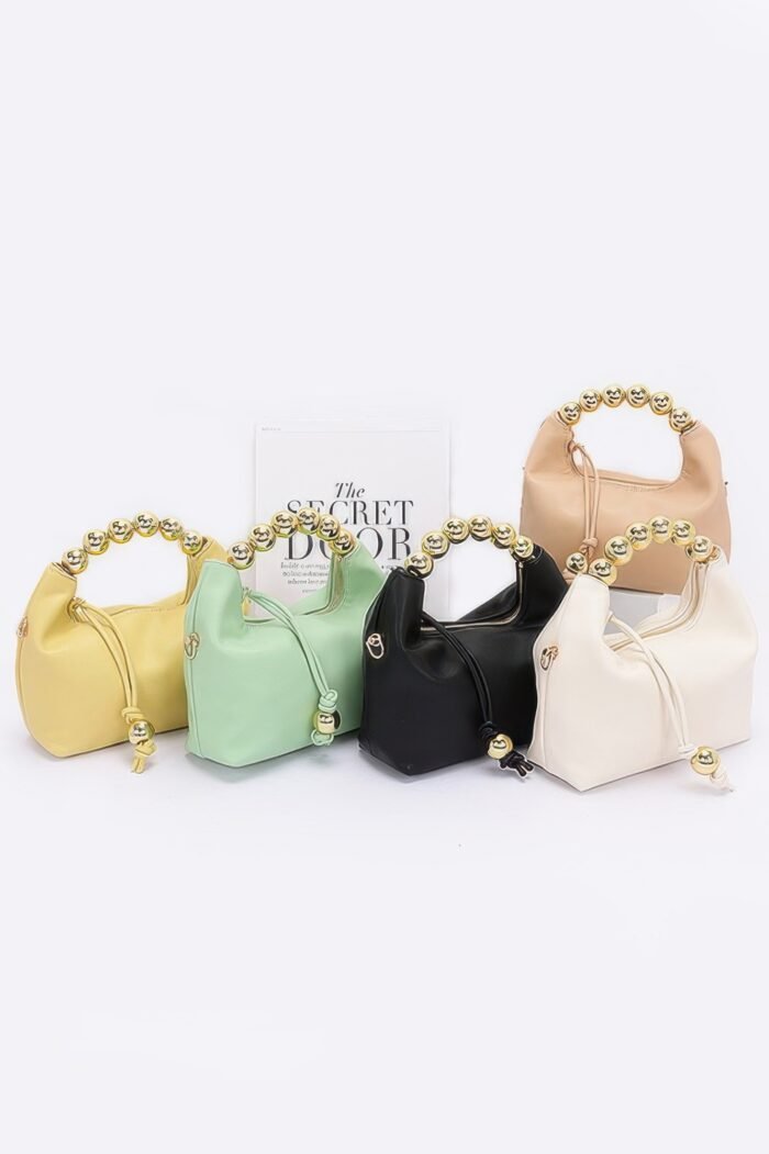 Faux leather ccb ball handle bag - image 9