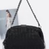 Faux Leather Braided Frame Shoulder Bag