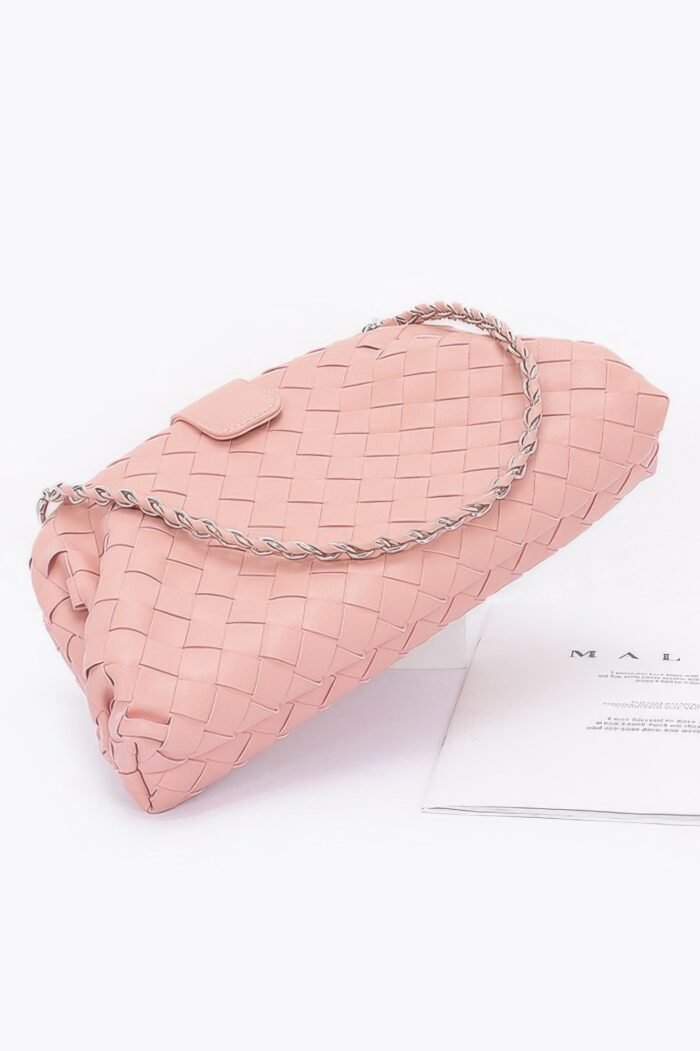 Faux Leather Braided Frame Shoulder Bag - Image 5
