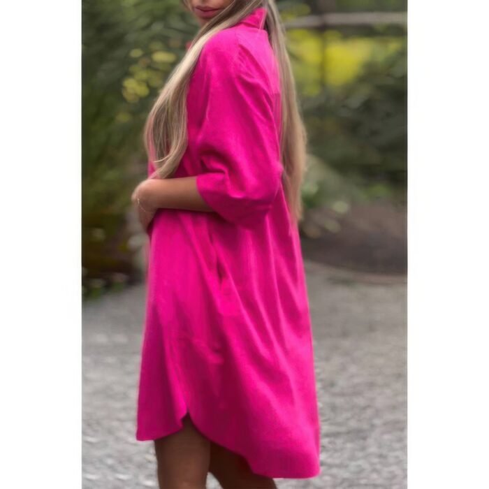 Plus a line button loose fit pockets solid dress - image 3