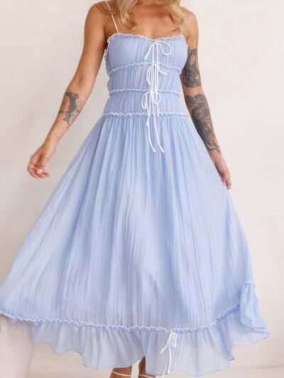 Off Shoulder Knot Pleated Ruffle Hem Dress Off Shoulder Knot Pleated Ruffle Hem Dress